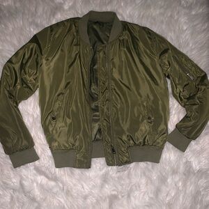Green military bomber jacket